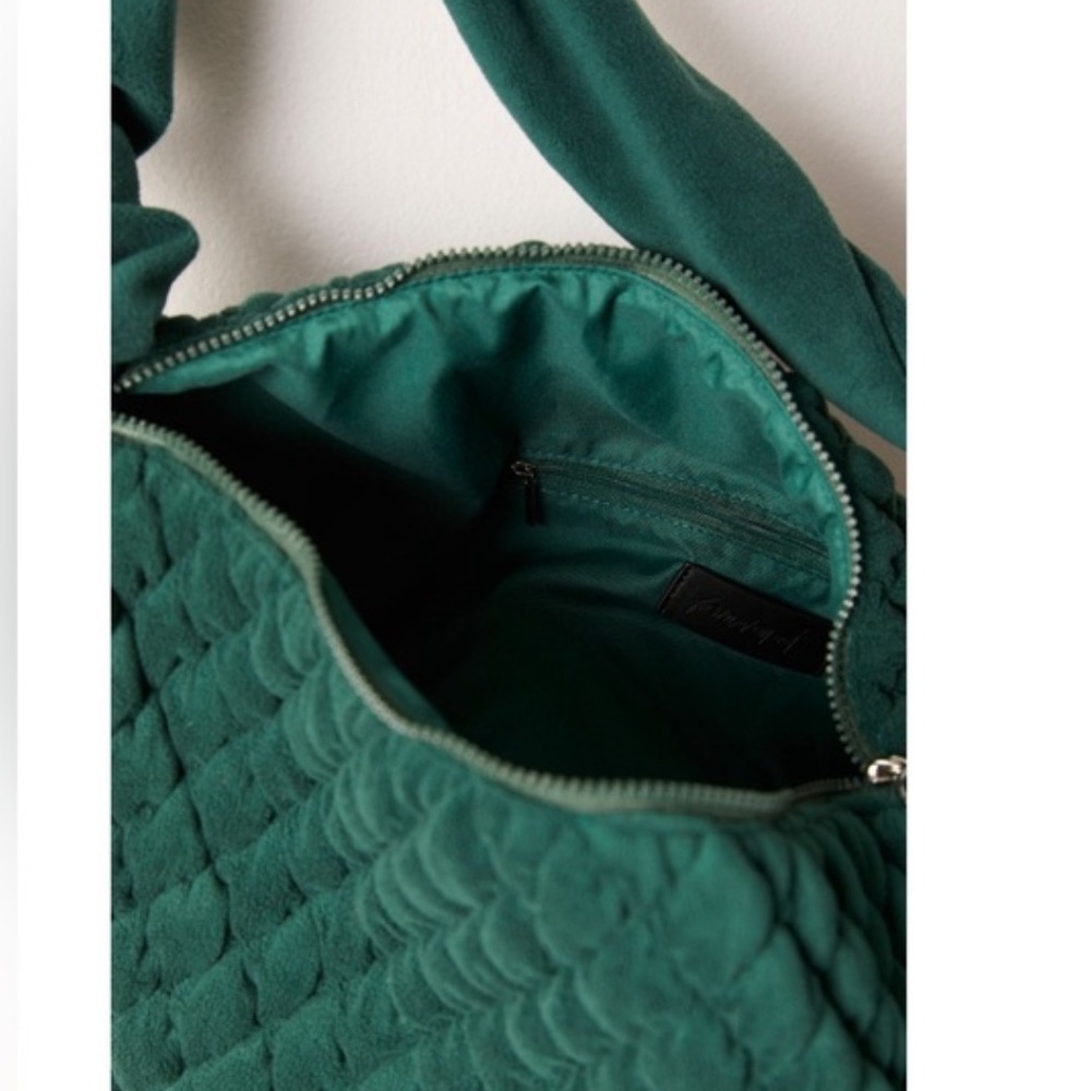 Free People Fleece Pucker Up Carryall Bag in Evergreen - Picture 2 of 6